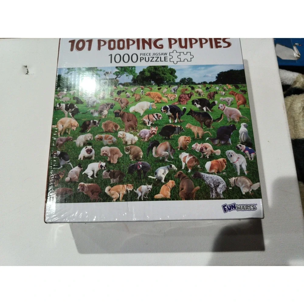 FUN WARES 1000 PIECE PUZZLE 101 POOPING PUPPIES DOGS NEW